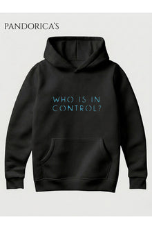 DETROIT:BECOME HUMAN Tasarımı "WHO IS IN CONTROL" Yazılı SIRT Baskılı Unisex Kapüşonlu Pamuklu Sweatshirt Hoodie