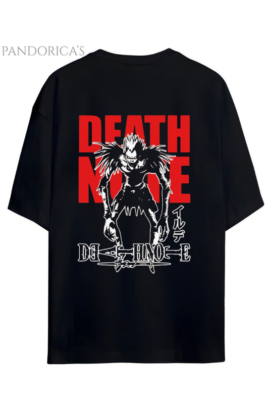 DEATH NOTE ANİME TASARIM SERİSİ RYUK SIRT BASKILI YAZILI UNISEX PAMUKLU TİŞÖRT