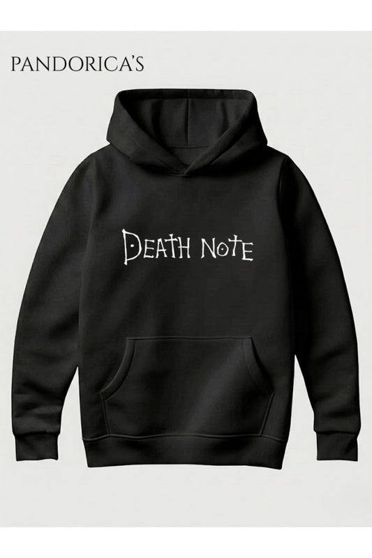 DEATH NOTE ANİME TASARIMI YAZILI BASKILI UNISEX KAPÜŞONLU PAMUKLU SWEATSHIRT HOODIE