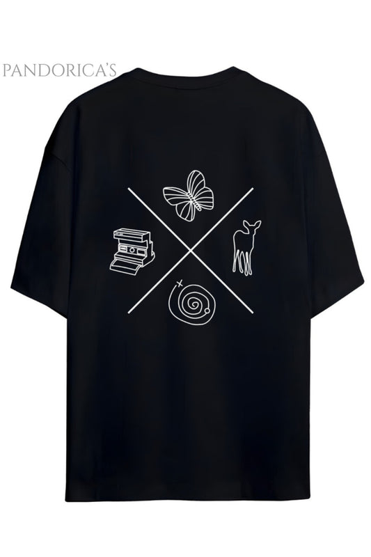 LIFE IS STRANGE TASARIM SERİSİ SIRT VE ÖN BASKILI PAMUKLU RELAXED KALIP UNISEX TİŞÖRT