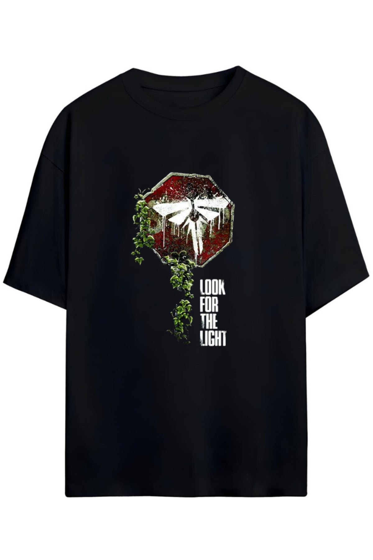 Siyah The Last Of Us Tasarımı Unisex Pamuklu T-Shirt - 29