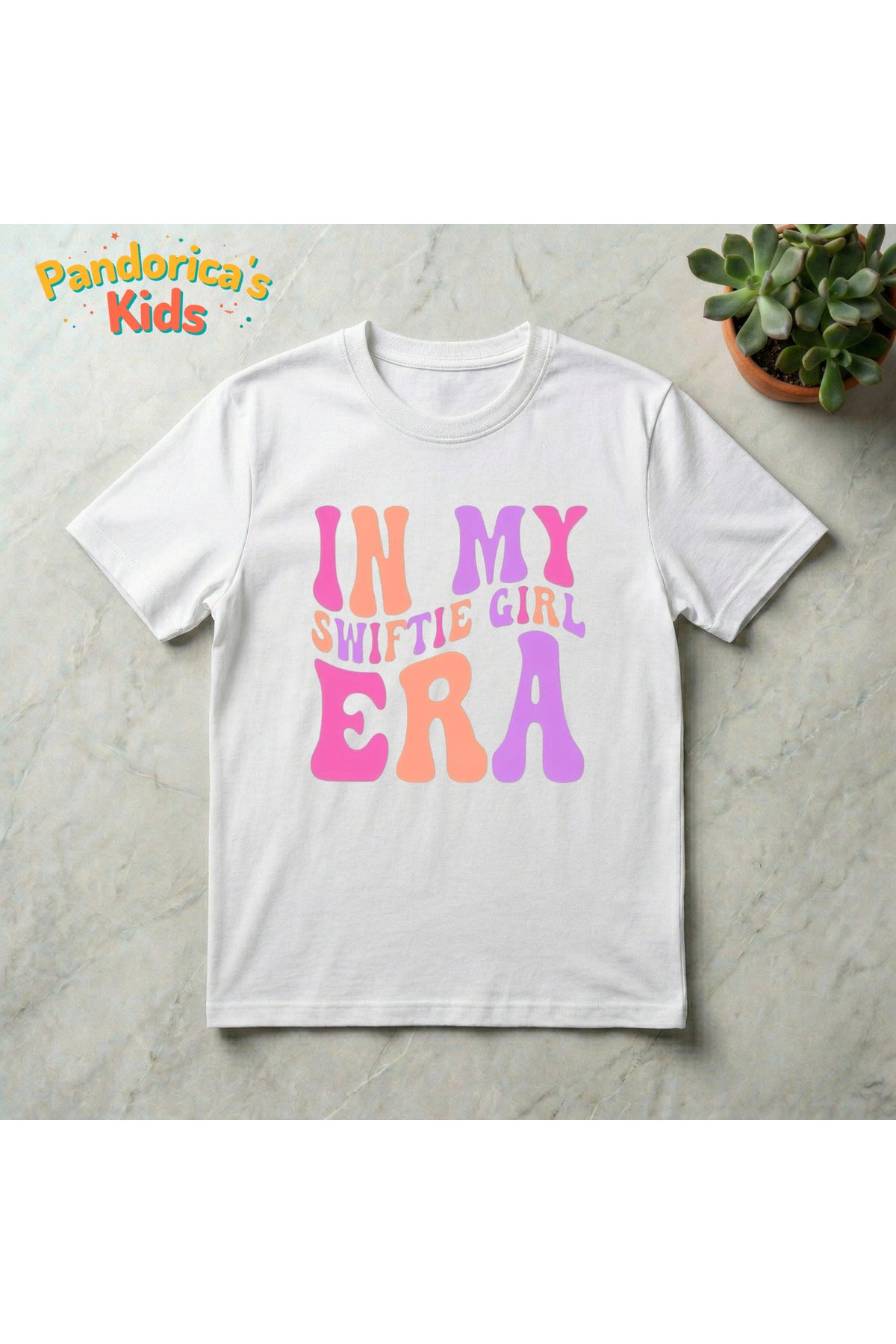 Beyaz Pandorica's Taylor Swift Tasarımı Pamuklu Unisex Çocuk T-Shirt - 32