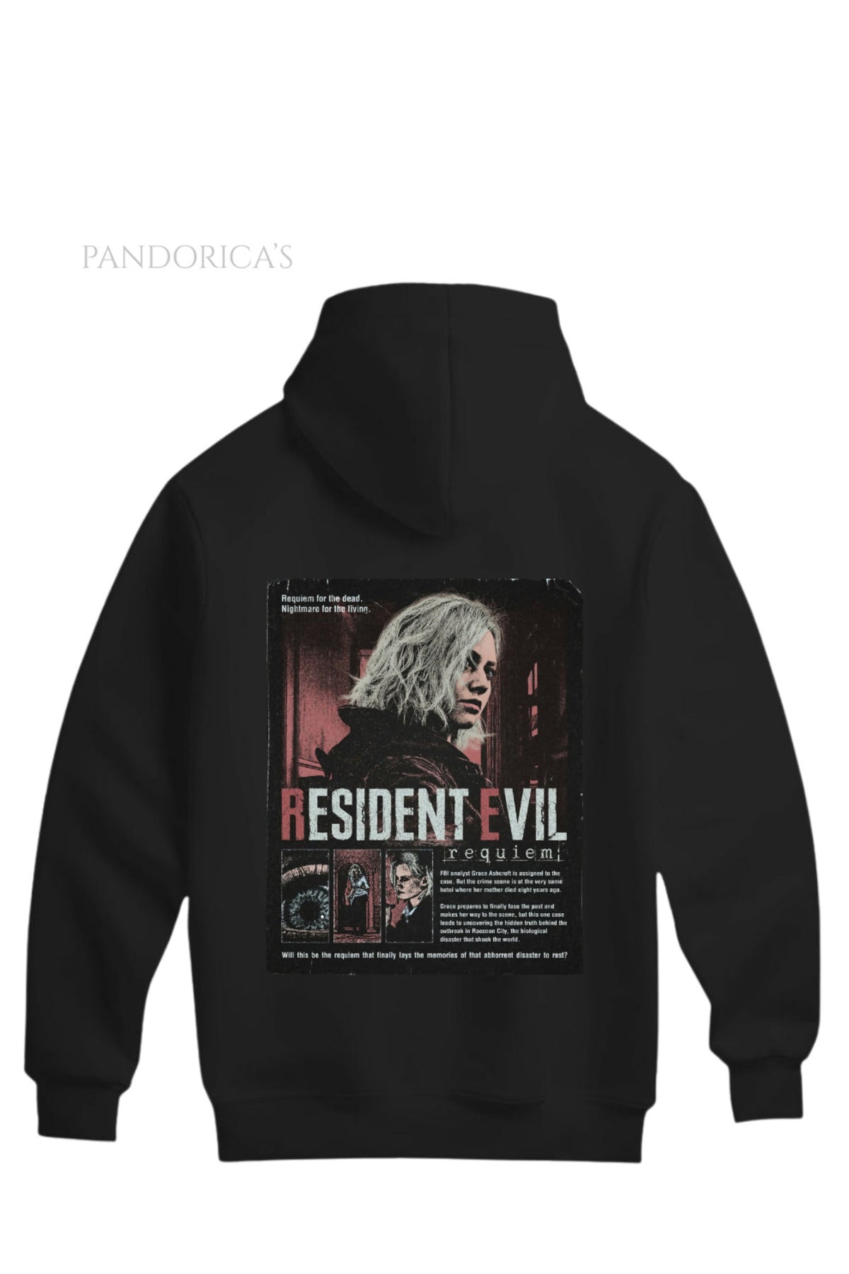 Pandorica's Resident Evil 9 Grace Tasarımı Unisex Kapüşonlu Pamuklu Sweatshirt (Hoodie)