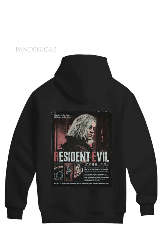 Pandorica's Resident Evil 9 Grace Tasarımı Unisex Kapüşonlu Pamuklu Sweatshirt (Hoodie)