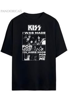 Pandorica's KISS Tasarımı Unisex Pamuklu T-shirt