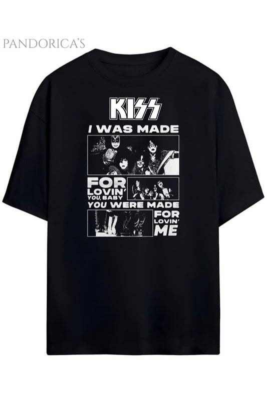 Pandorica's KISS Tasarımı Unisex Pamuklu T-shirt