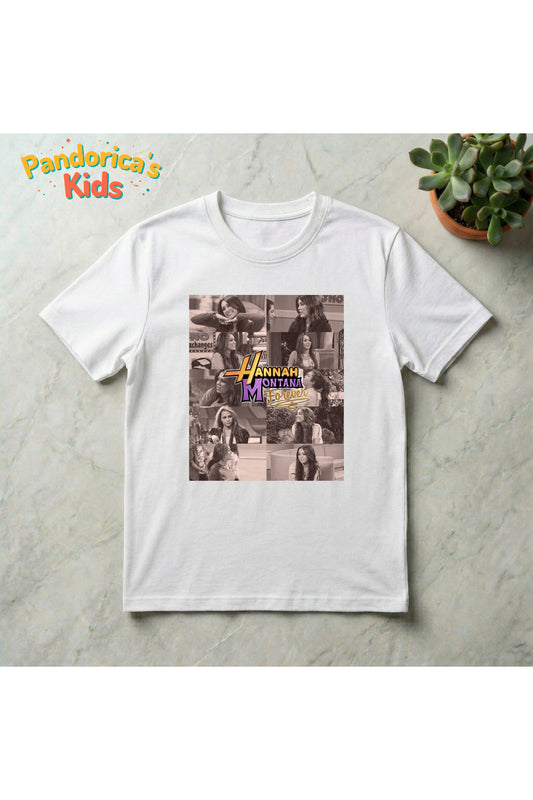 Pandorica's Hannah Montana Miley Cyrus 20. Yıl Özel Pamuklu Çocuk T-Shirt