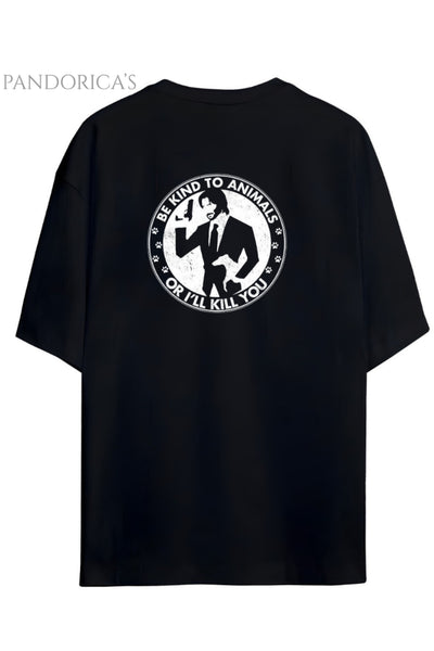 Pandorica's John Wick Tasarimi Sırt ve Göğüs Baskılı Unisex Pamuklu T-shirt