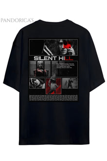 Pandorica's SILENT HILL Tasarımı Sırt Baskılı Unisex Pamuklu T-shirt