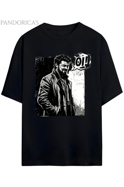 Pandorica's THE BOYS Tasarım Serisi BILLY BUTCHER "Oİ" Yazılı Baskılı Unisex Pamuklu Tişört