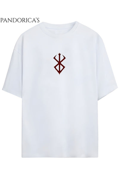 BERSERK Anime Tasarımı Yazılı SIRT VE ÖN Baskılı Unisex Relaxed Kalıp Pamuklu T-shirt