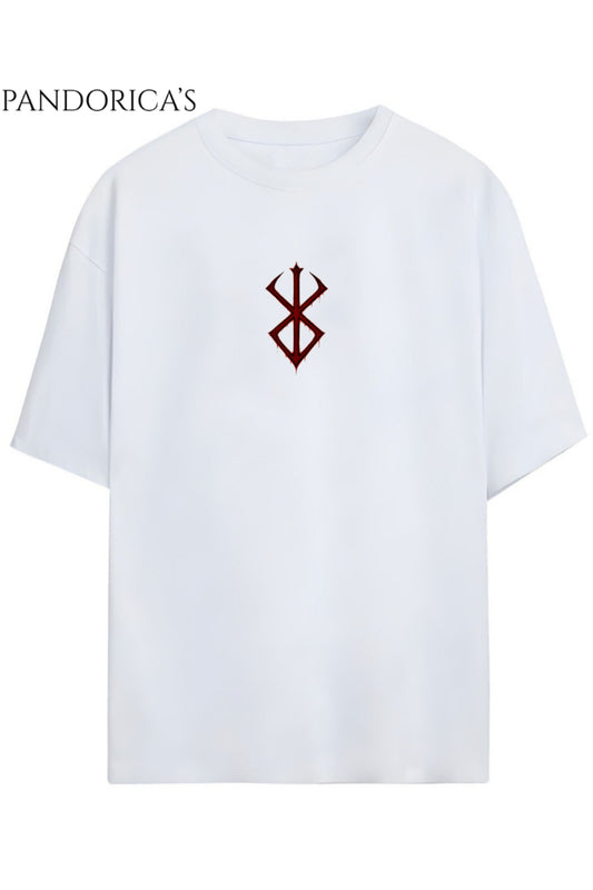 BERSERK Anime Tasarımı Yazılı SIRT VE ÖN Baskılı Unisex Relaxed Kalıp Pamuklu T-shirt