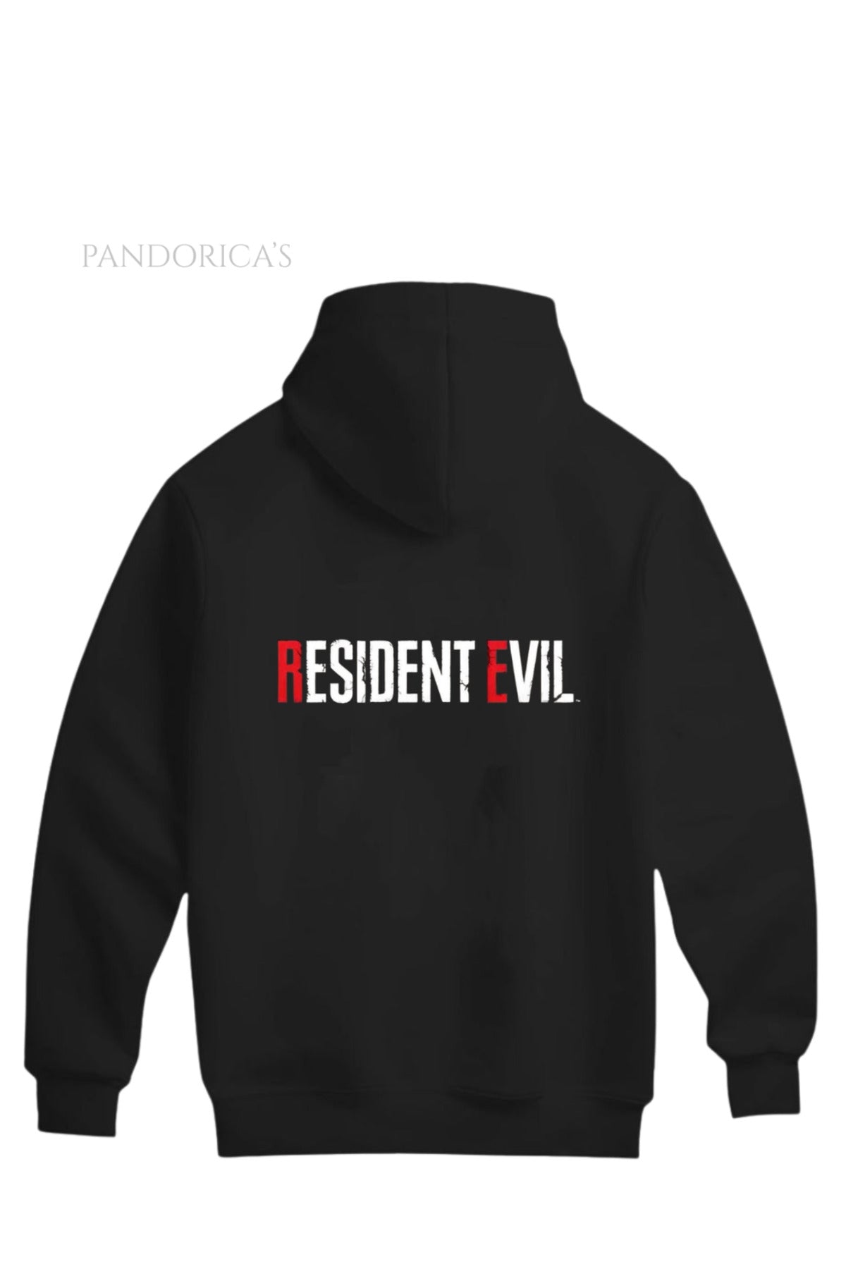 Pandorica's Resident Evil Tasarımı Sırt Ve Göğüs Baskılı Unisex Kapüşonlu Pamuklu Sweatshirt(Hoodie)