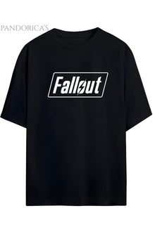 FALLOUT TASARIMI BASKILI YAZILI PAMUKLU UNISEX TİŞÖRT