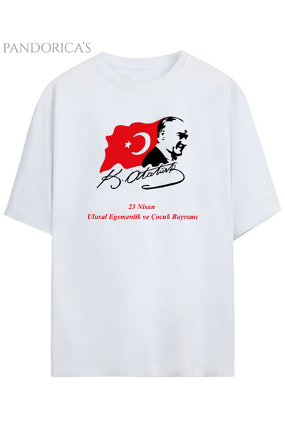 Pandorica's Mustafa Kemal ATATÜRK Tasarımı İmzalı Baskılı Unisex Pamuklu T-shirt