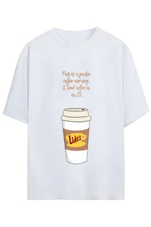 Gilmore Girls Tasarım Serisi "I Need Coffee In Iv" Yazılı Baskılı Pamuklu Unisex Tişört
