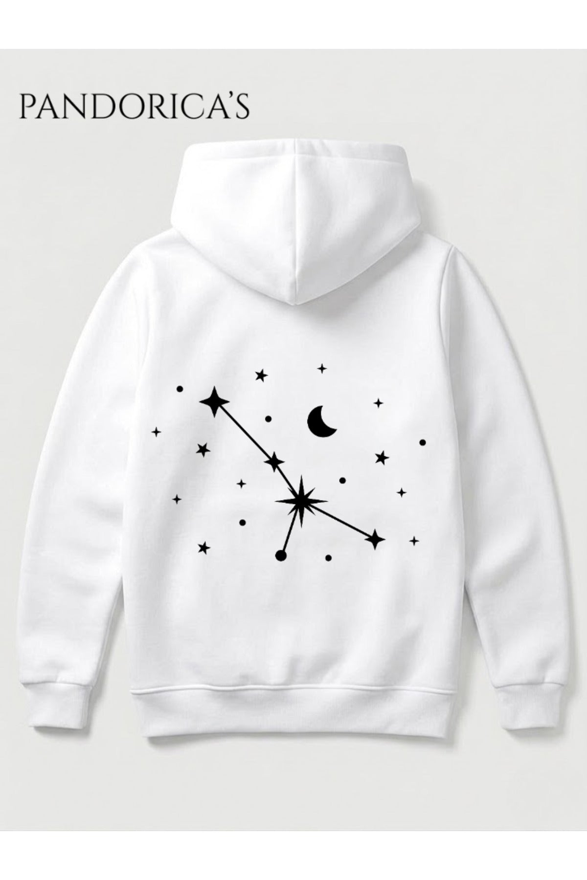 Yengeç Burcu Zodiac Takımyıldız Sırt Ve Göğüs Baskılı Kapüşonlu Pamuklu Sweatshirt – Cancer (Hoodie)