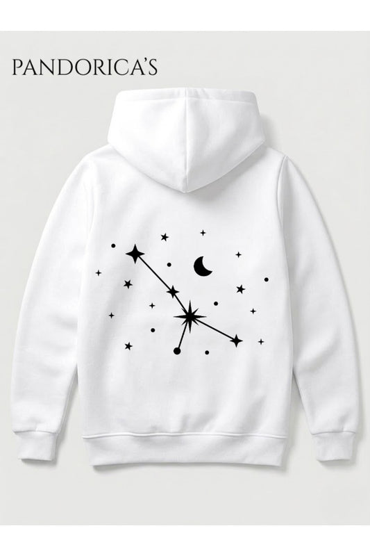 Yengeç Burcu Zodiac Takımyıldız Sırt Ve Göğüs Baskılı Kapüşonlu Pamuklu Sweatshirt – Cancer (Hoodie)