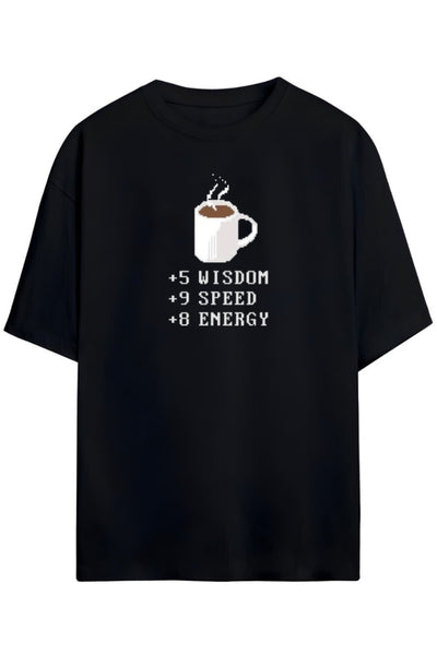 Kahve Yazılı Baskılı OyunTemalı Unisex Pamuklu T-shirt