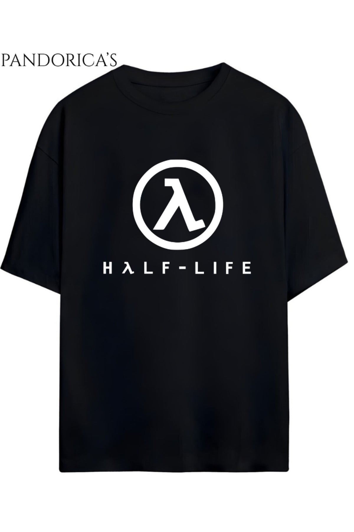 Half Life Yazılı Baskılı Pamuklu Relaxed Kalıp Gamer Tişört