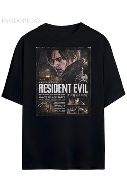 Pandorica's Resident Evil Requiem Leon S. Kennedy Tasarimi Unisex Pamuklu T-shirt