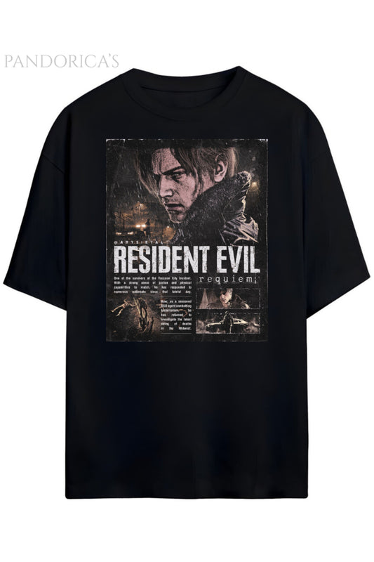 Pandorica's Resident Evil Requiem Leon S. Kennedy Tasarimi Unisex Pamuklu T-shirt