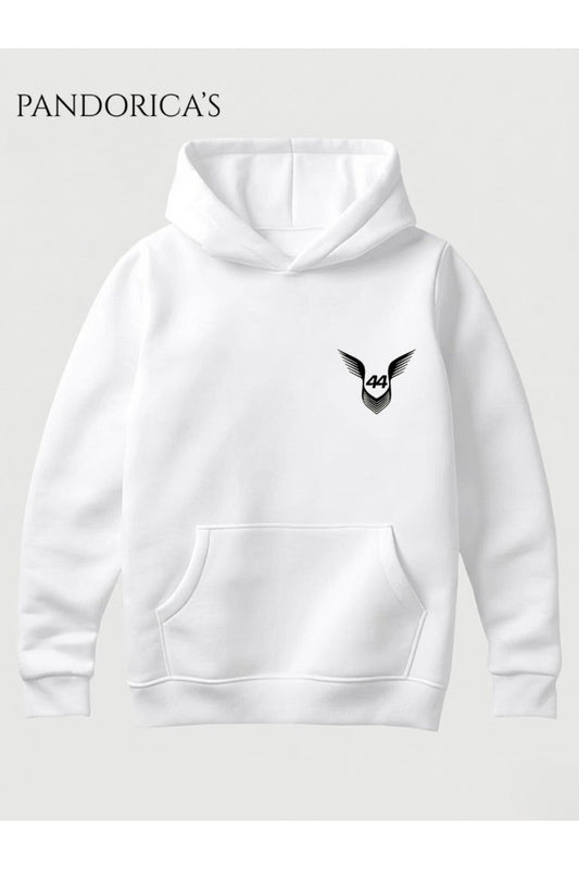 Lewis Hamilton 44 Tasarımı Sırt ve Göğüs Baskılı Unisex Kapüşonlu Pamuklu Sweatshirt (Hoodie)
