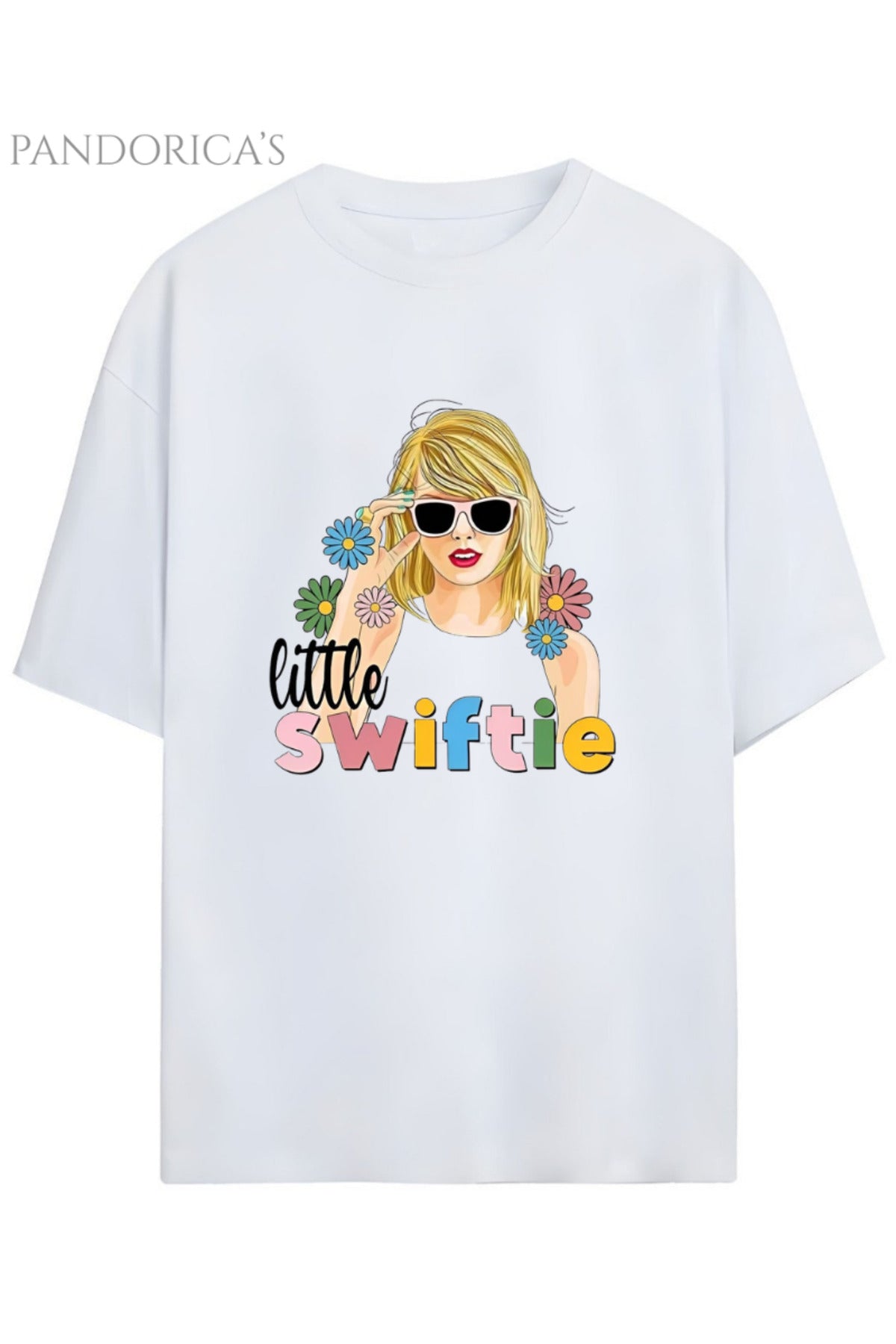 Beyaz Pandorica's Taylor Swift Tasarımı "Swiftie" Yazılı Unisex Pamuklu T-Shirt - 45