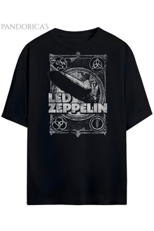 Pandorica's Led Zeppelin Tasarımı Unisex Pamuklu T-shirt