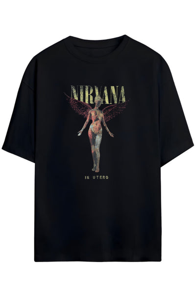 Nirvana Tasarımı Unisex Pamuklu T-shirt