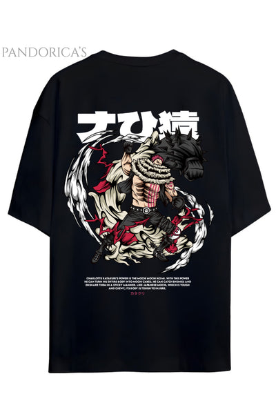 ONE PIECE ÖZEL TASARIM SERİSİ "CHARLOTTE KATAKURI" SIRT BASKILI YAZILI UNISEX PAMUKLU TİŞÖRT