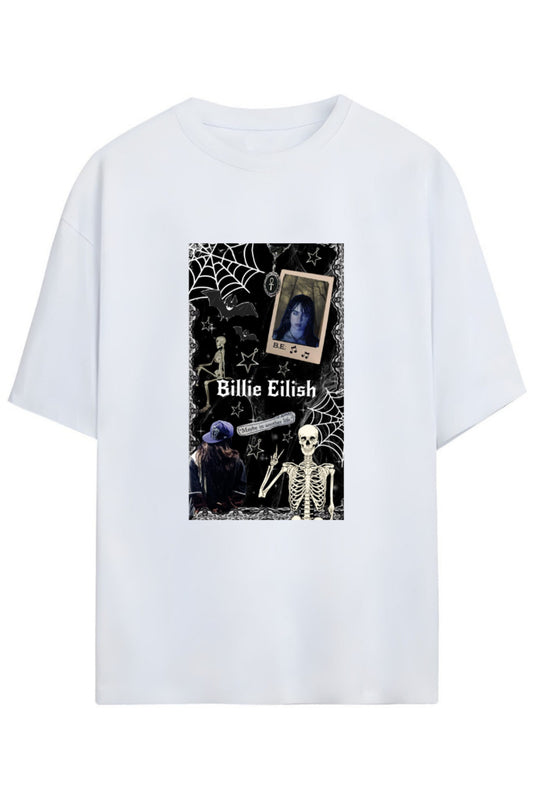 Billie Eilish Tasarimi Unisex Pamuklu T-shirt