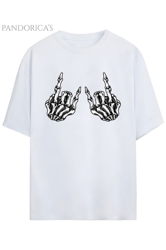 Pandorica's ROCK TASARIM SERİSİ Baskılı Unisex Relaxed Kalıp Pamuklu T-shirt