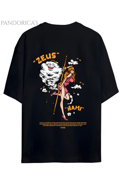 ONE PIECE ÖZEL TASARIM SERİSİ "NAMI" SIRT BASKILI YAZILI UNISEX PAMUKLU TİŞÖRT