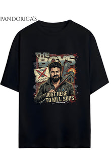The Boys Tasarım Serisi Billy Butcher Baskılı Yazılı Tişört Tasarımı Unisex Pamuklu Tişört