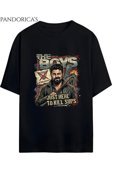 The Boys Tasarım Serisi Billy Butcher Baskılı Yazılı Tişört Tasarımı Unisex Pamuklu Tişört
