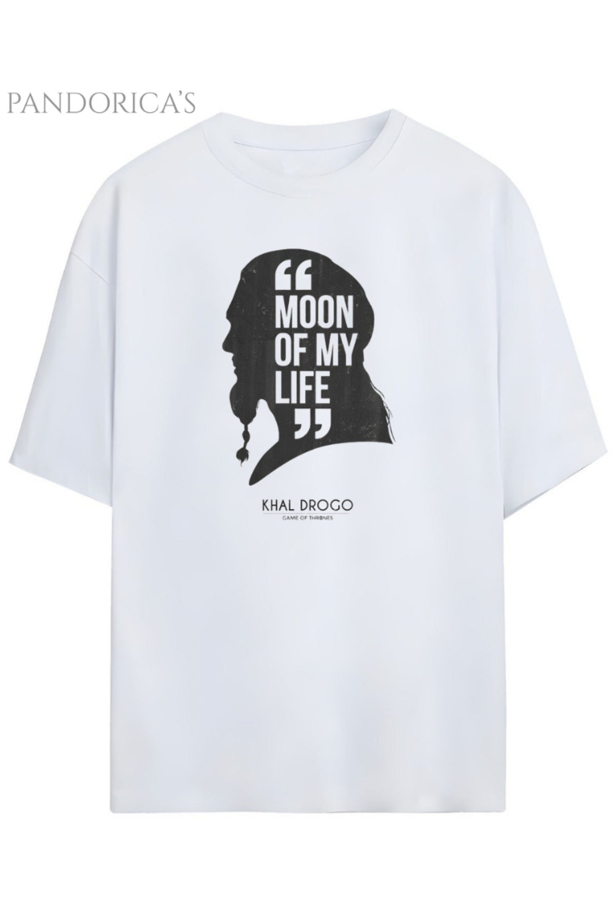 Pandorica's Game Of Thrones Tasarımı Khal Drago Moon Of My Life Yazılı Unisex Pamuklu T-Shirt