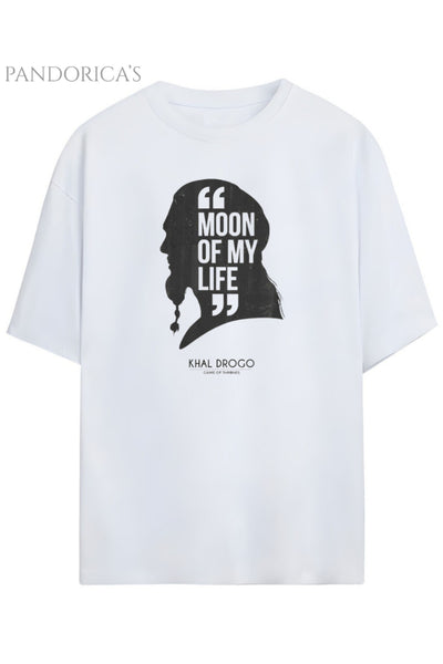 Pandorica's Game Of Thrones Tasarımı Khal Drago Moon Of My Life Yazılı Unisex Pamuklu T-shirt