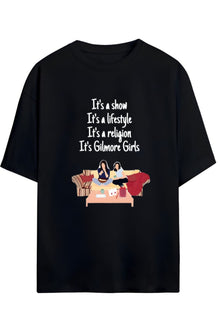 Gilmore Girls Tasarım Serisi Lorelai ve Rory Yazılı Baskılı Relaxed Kalıp Pamuklu Unisex Tişört
