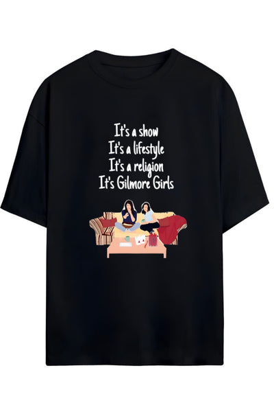 Gilmore Girls Tasarım Serisi Lorelai ve Rory Yazılı Baskılı Relaxed Kalıp Pamuklu Unisex Tişört