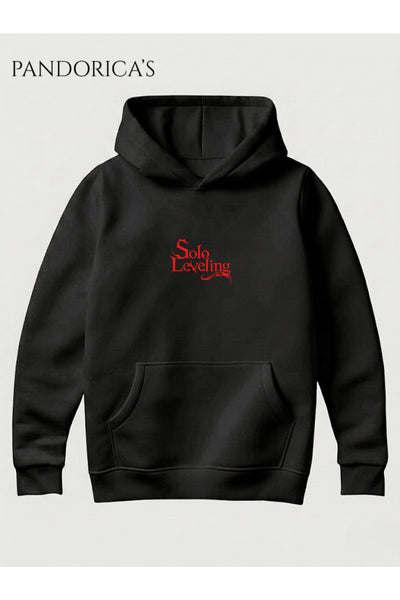 SOLO LEVELING ANİME Tasarımı SMILE Yazılı "STATUE OF GOD" SIRT VE ÖN Baskılı Yazılı Baskılı Unisex Kapüşonlu Pamuklu Sweatshirt Hoodie