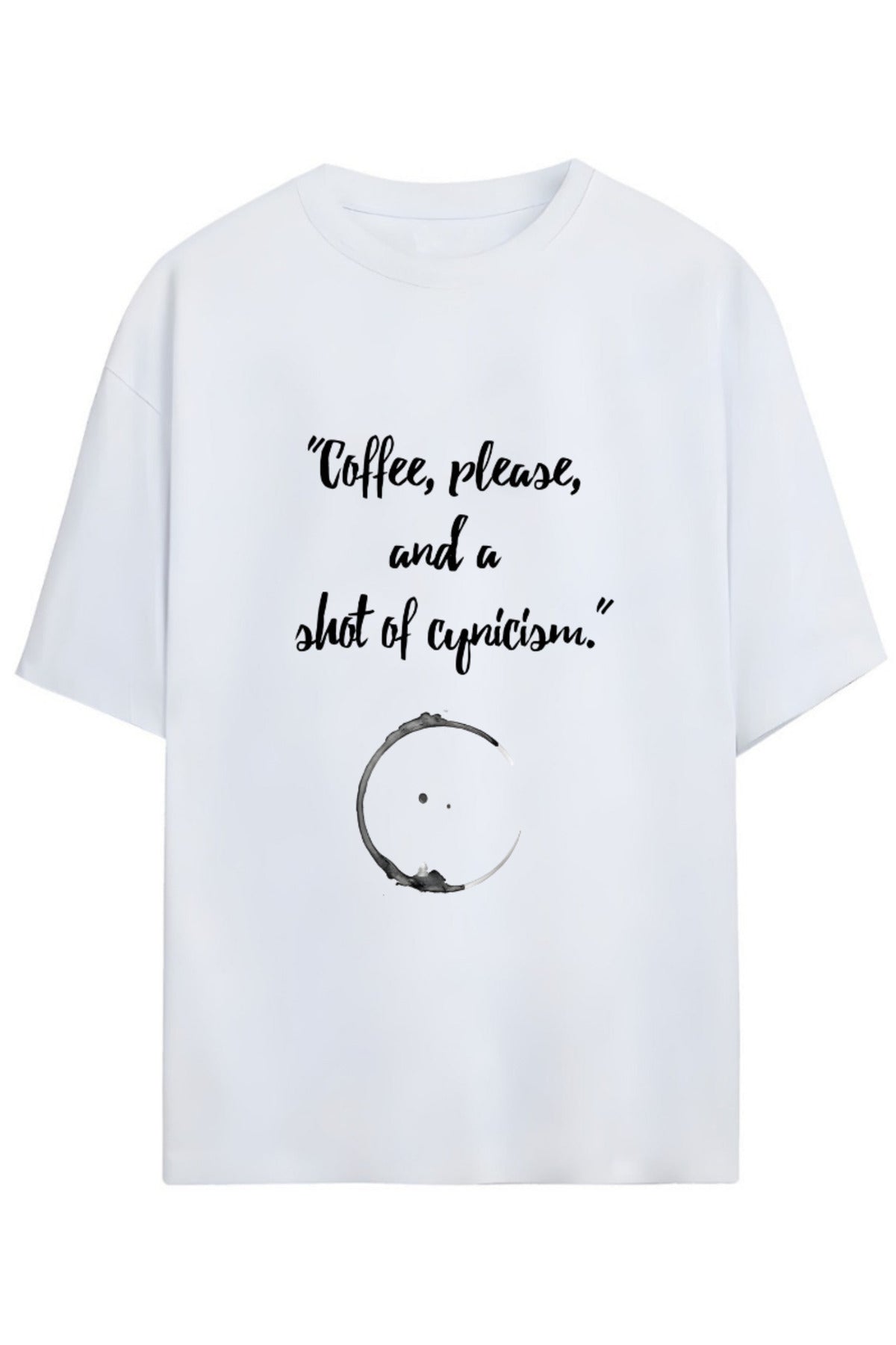 Gilmore Girls Tasarım Serisi "Coffee Please, And A Lot Of Cyncism" Yazılı Lorelai Gilmore İkonik Replik Kahve Baskılı Pamuklu Unisex Tişört
