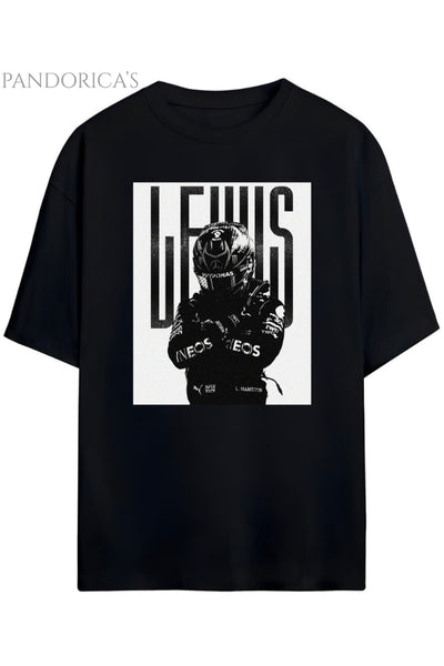 Pandorica's Lewis Hamilton Tasarımı Baskılı Unisex Pamuklu T-shirt