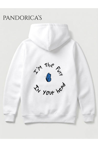 LIFE IS STRANGE "I'M THE FURY IN YOUR HEAD" İkonik Şarkı Tasarımı Yazılı SIRT VE ÖN Baskılı Unisex Kapüşonlu Pamuklu Sweatshirt Hoodie