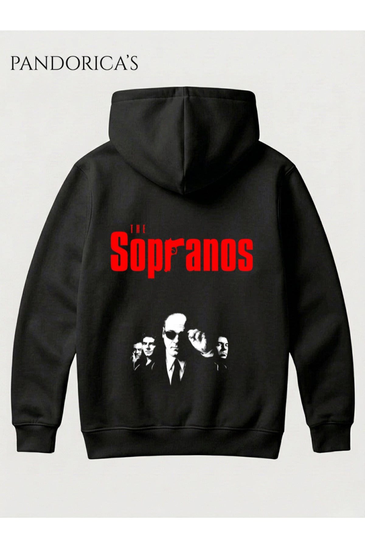 The Sopranos Yazılı Sırt Baskılı Unisex Kapüşonlu Pamuklu Sweatshirt Hoodie