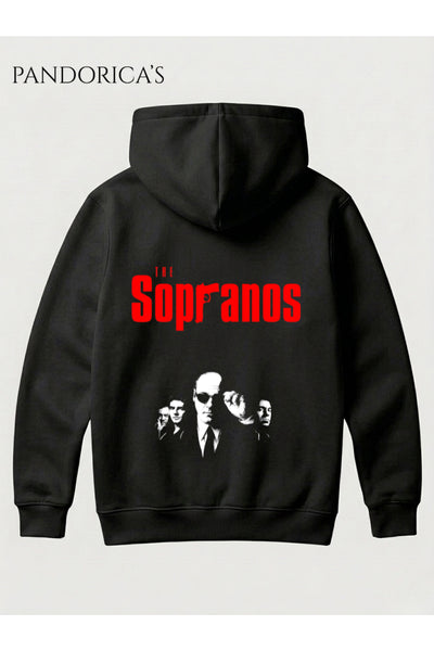 THE SOPRANOS Yazılı SIRT Baskılı Unisex Kapüşonlu Pamuklu Sweatshirt Hoodie
