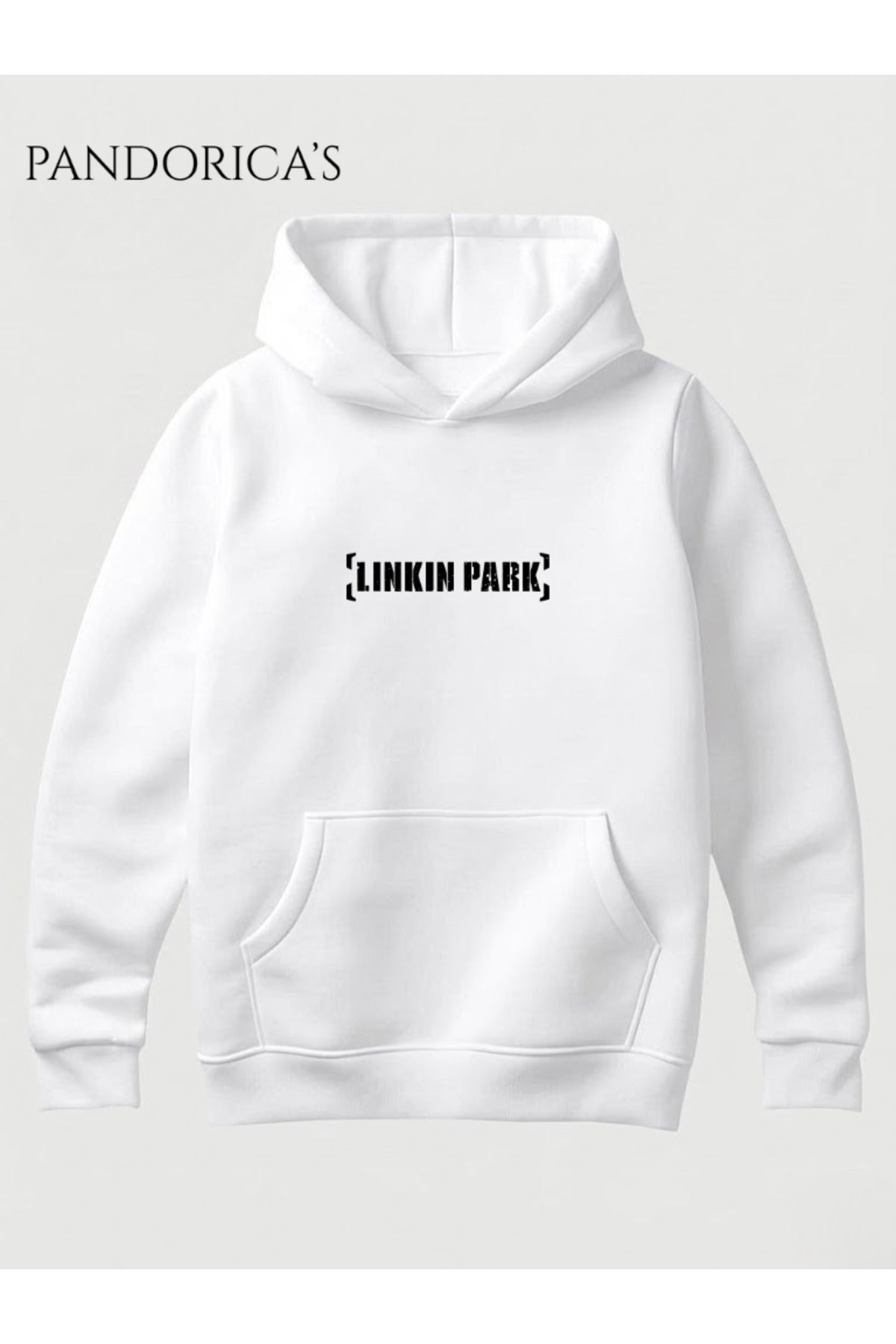 Linkin Park "Hybrid Theory" Tasarımı Yazılı Sırt Ve Ön Baskılı Unisex Kapüşonlu Pamuklu Sweatshirt Hoodie