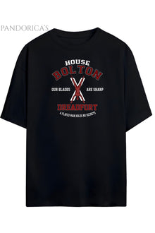 Pandorica's Game of Thrones Tasarımı House Bolton Baskılı Unisex Pamuklu T-shirt
