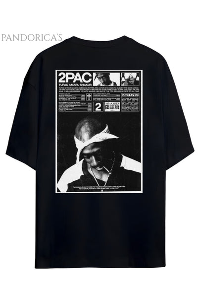 Pandorica's Tupac Shakur Tasarımı Sırt Baskılı Unisex Pamuklu T-shirt