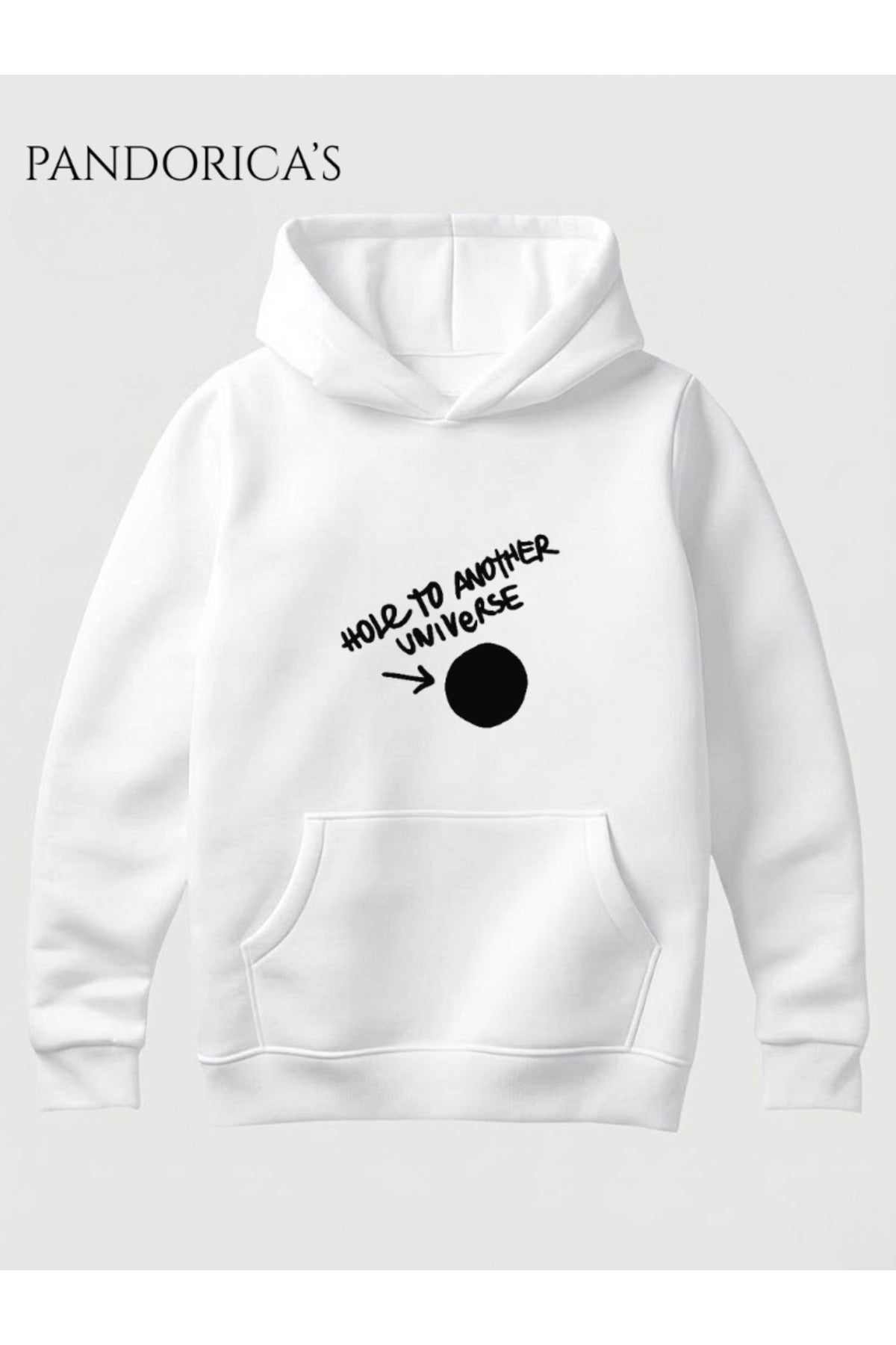 Life Is Strange İkonik "Whole To Another Universe" Tasarımı Yazılı Baskılı Unisex Kapüşonlu Pamuklu Sweatshirt Hoodie